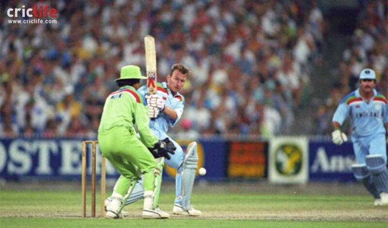 Neil Fairbrother plays one down the leg side during his fighting innings