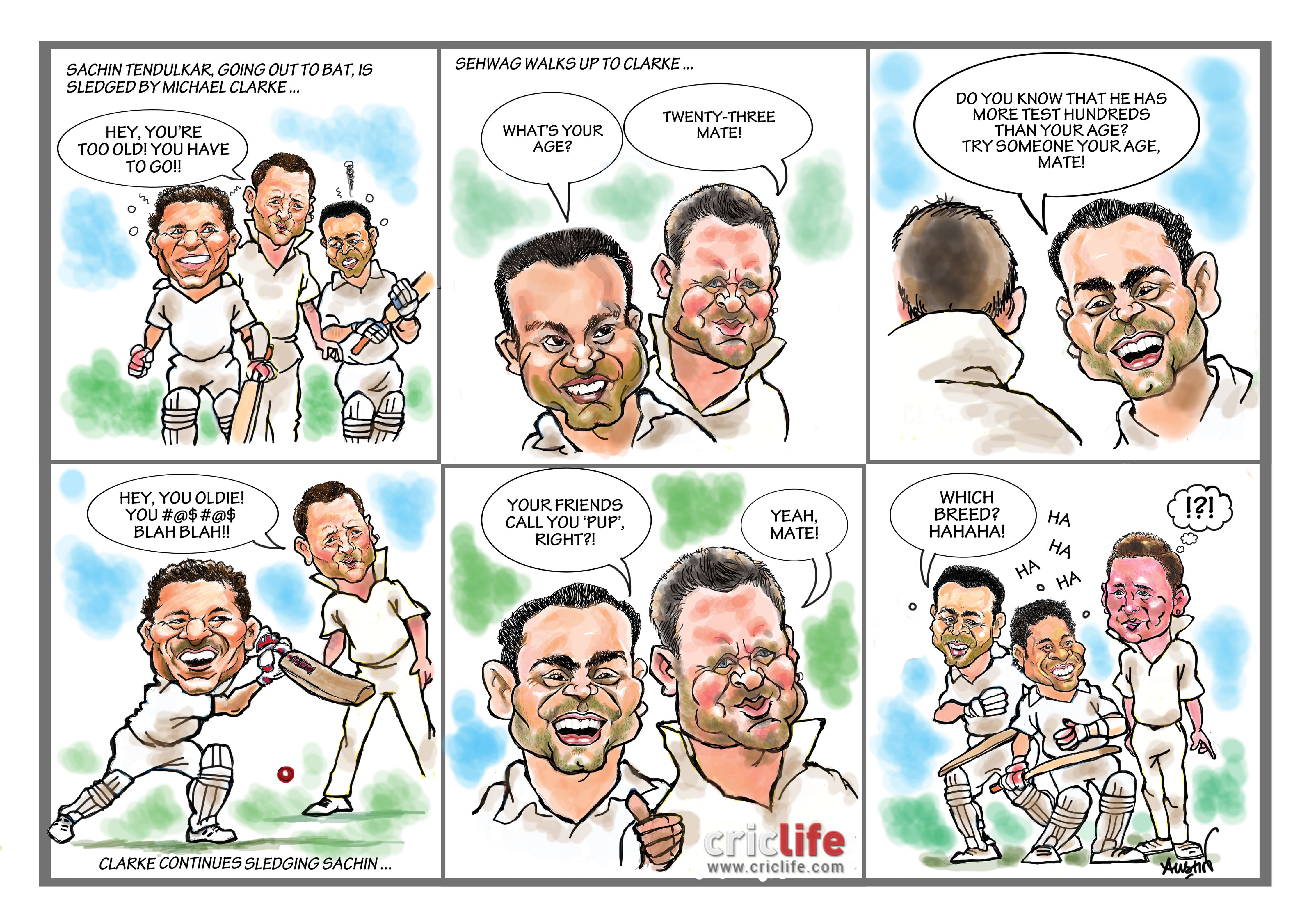 Michael Clarke sledges Sachin Tendulkar; Virender Sehwag takes offense