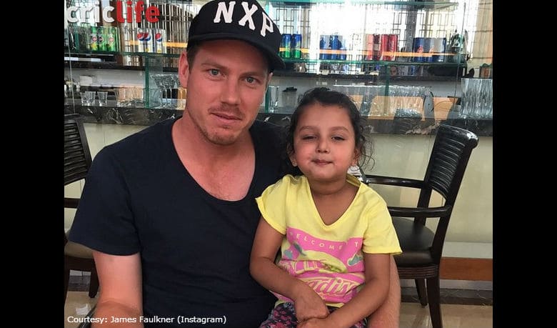 James Faulkner posts a picture with RR teammate Dishant Yagnik’s daughter
