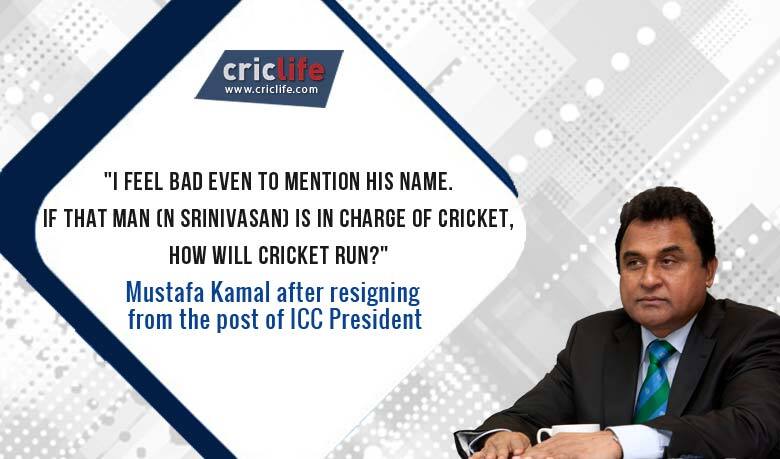 Denied the honour of handing over the ICC World Cup 2015 winners’ trophy, Mustafa Kamal resigns as ICC President