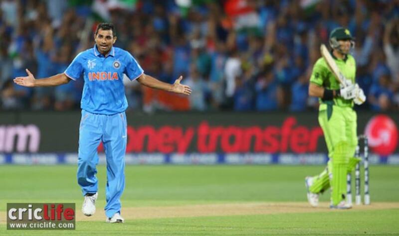 Mohammad Shami celebrates after dismissing the dangerous Misbah-ul-Haq