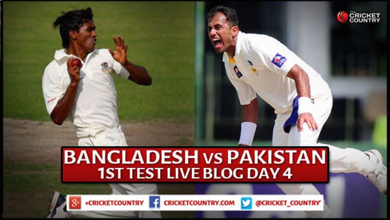 Wahab Riaz (right) took three for 55 during Bangladesh's first innings &copy; AFP (File Photo)
