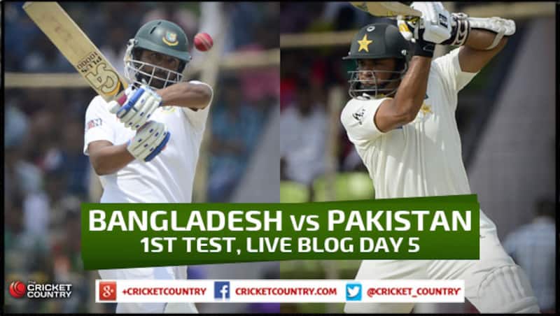 Tamim Iqbal (left) was batting on a score of 138 at the end of Day 4 &copy; AFP