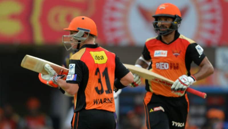 David Warner and Shikhar Dhawan were batting on 29 and 23 at the end of five overs &Acirc;&copy; IANS (File Photo)