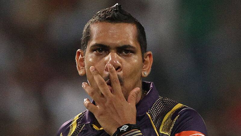 Manan Vohra was dismissed for a healthy 39, after being caught by Sunil Narine (above) off his bowling © IANS