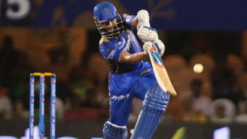 Ajinkya Rahane (above) was dismissed for mere eight by fast-bowler, Bhuvneshwar Kumar after being caught by Naman Ojha &Acirc;&copy; IANS