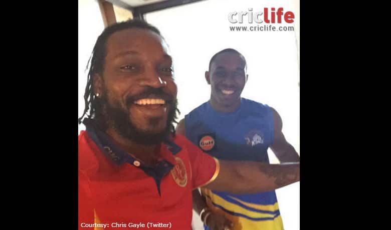 Look, who knocked Chris Gayle’s door!