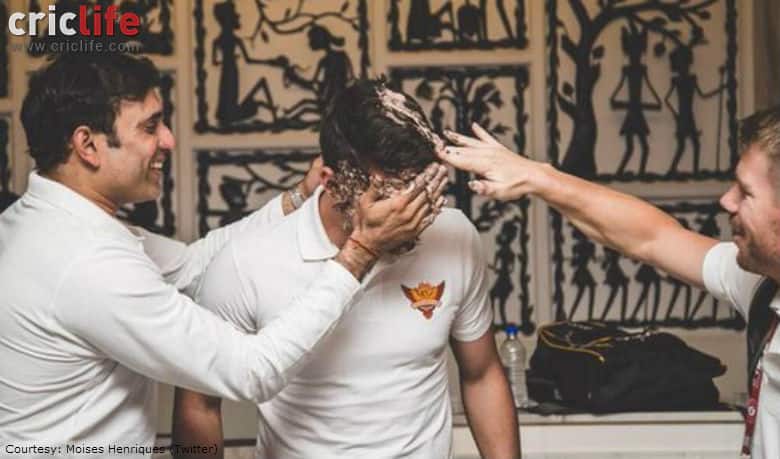 Moises Henriques feels privileged to get his face buried in chocolate cake by VVS Laxman