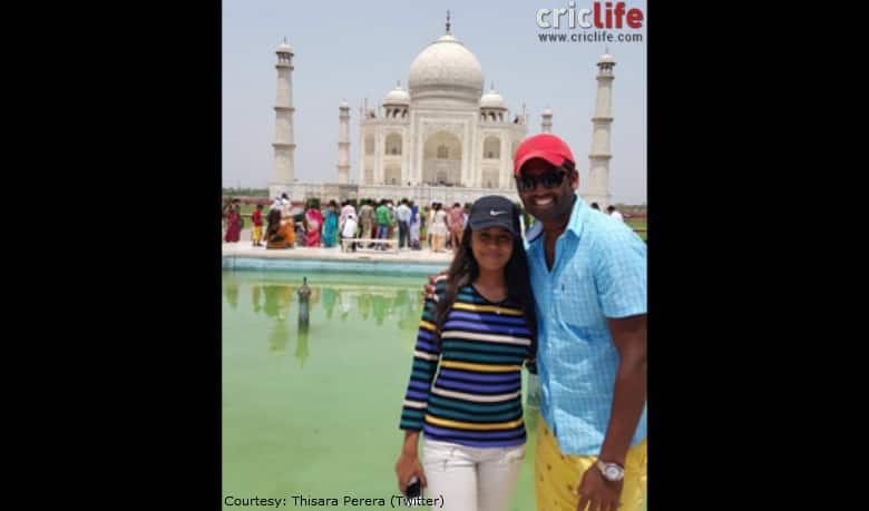 Thisara Perera and wife Sherami visit Taj Mahal