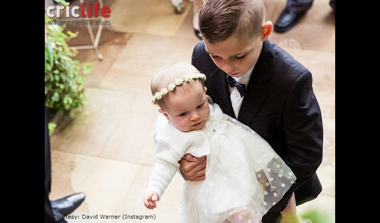 David Warner posts a picture of his nephew and daughter from his wedding day