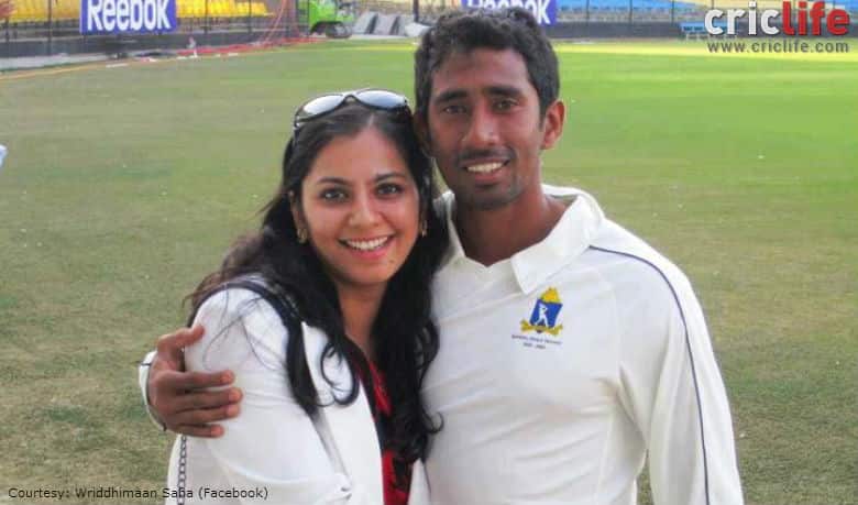 Wriddhiman Saha with wife Romi