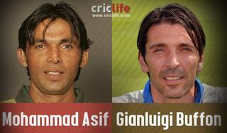 Mohammad Asif and Gianluigi Buffon