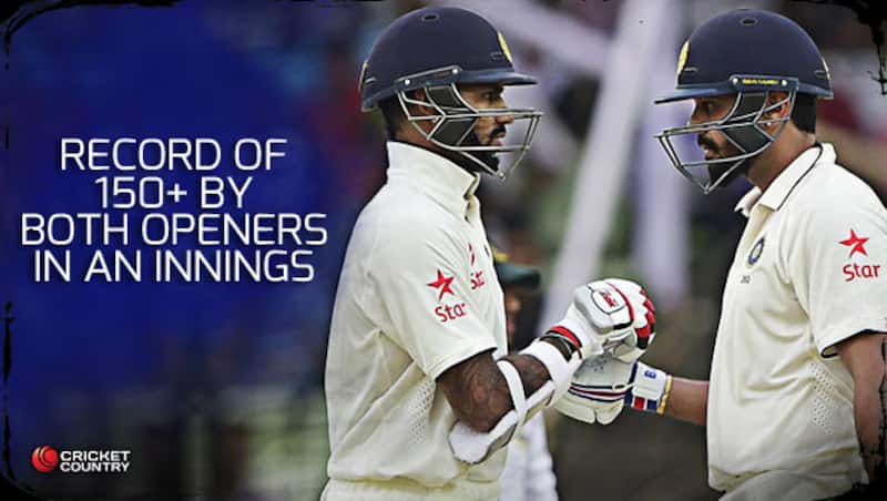 Shikhar Dhawan, Murali Vijay and other opening pairs scoring 150+ for a team in the same Test innings