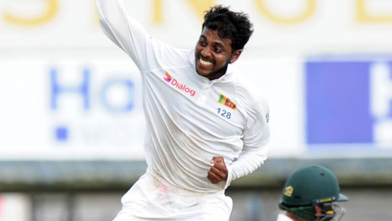 Tharindu Kaushal trots in at an awkward angle, tilts his body to his left to give him leverage &Acirc;&copy; AFP