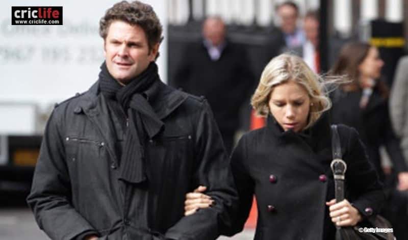 Chris Cairns with his wife Mel Croser in March 2012.