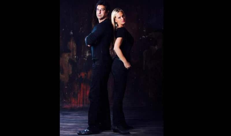 Wasim Akram and Shaniera Thompson. Photo: Shaniera