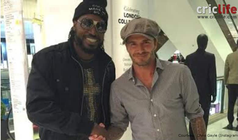 Chris Gayle meets David Beckham