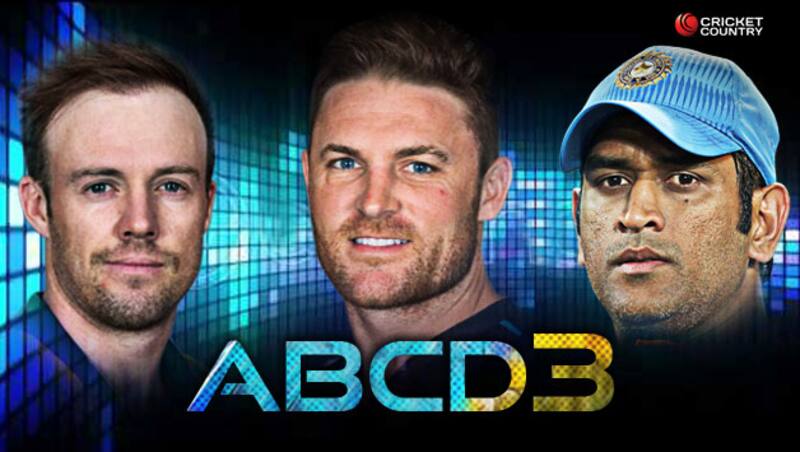(From left) AB de Villiers, Brendon McCullum and MS Dhoni &copy; Getty Images