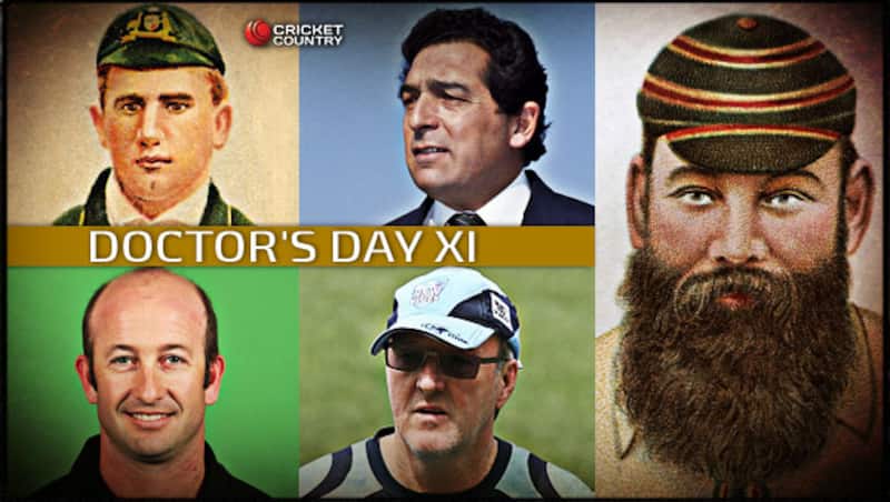 (From top left) MA Noble, Ali Bacher, WG Grace, Geoff Lawson, Chris Harris &Acirc;&copy; Getty Images
