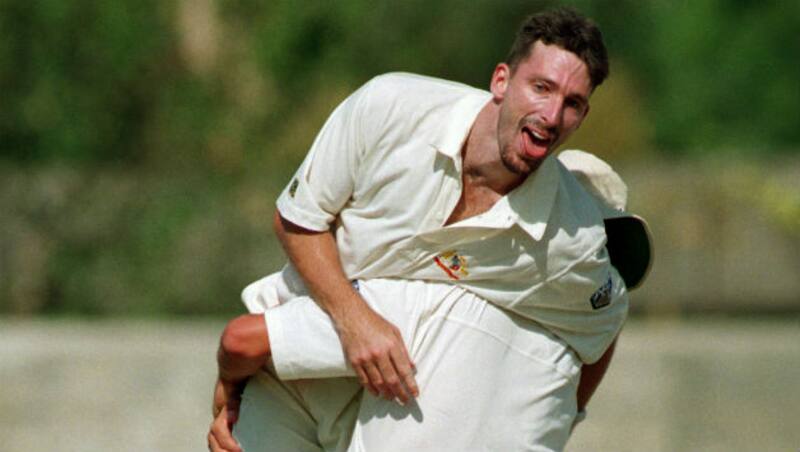 Damien Fleming becomes the third bowler to take a hat-trick on Test debut &Acirc;&copy; Getty Images 