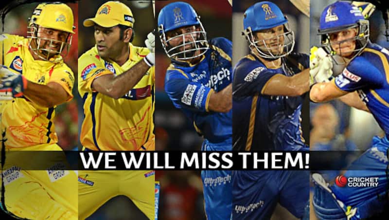 From Left: Suresh Raina, MS Dhoni, Ajinkya Rahane, Shane Watson and Steven Smith &Acirc;&copy; IANS