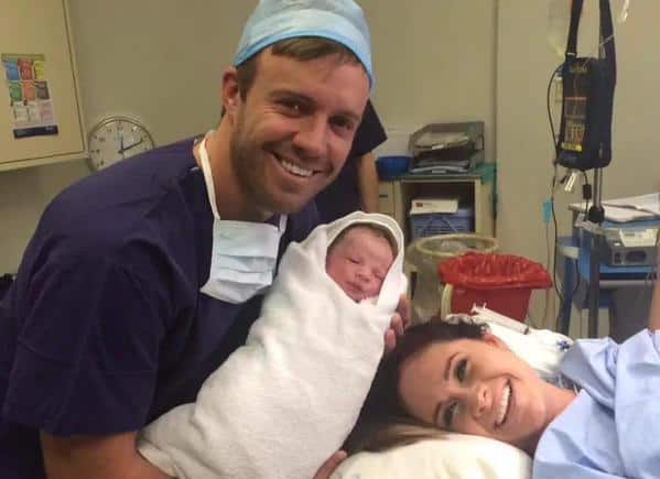 De Villiers and his wife Danielle welcome their baby AB