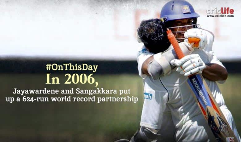 The marathon stand of 624 runs by Mahela Jayawardene and Kumar Sangakarra!