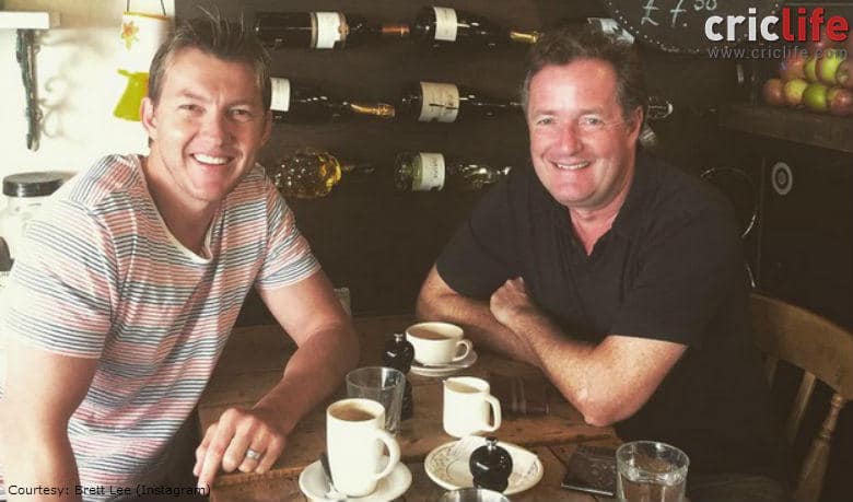 Brett Lee meets Piers Morgan and “no broken bones this time”