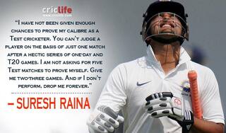 Suresh Raina rues lack of chances at Test level