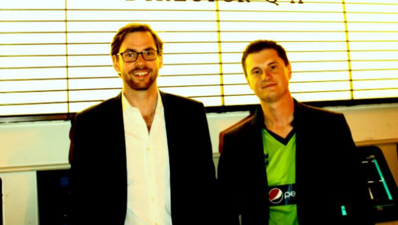 Sam Collins and Jarrod Kimber (right), directors of 'Death of a Gentleman', at the London premiere on Monday.