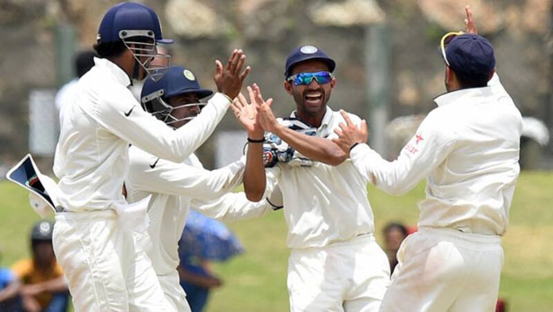 Ajinkya Rahane's eight catches is a Test record © AFP