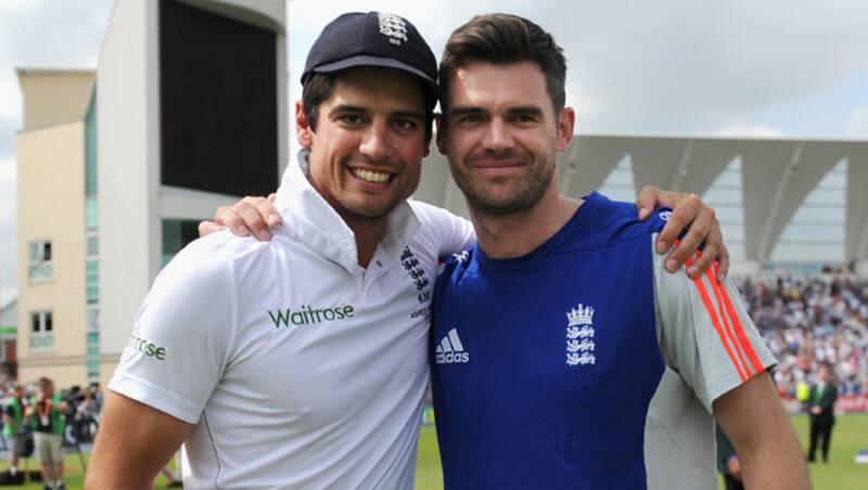For both Alastair Cook (above) and James Anderson the win in the third Test at Edgbaston was their 49th win as England players &Acirc;&copy; Getty Images