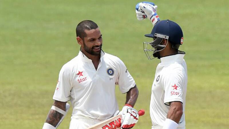 Shikhar Dhawan (left) and Virat Kohli added 227 &copy; AFP