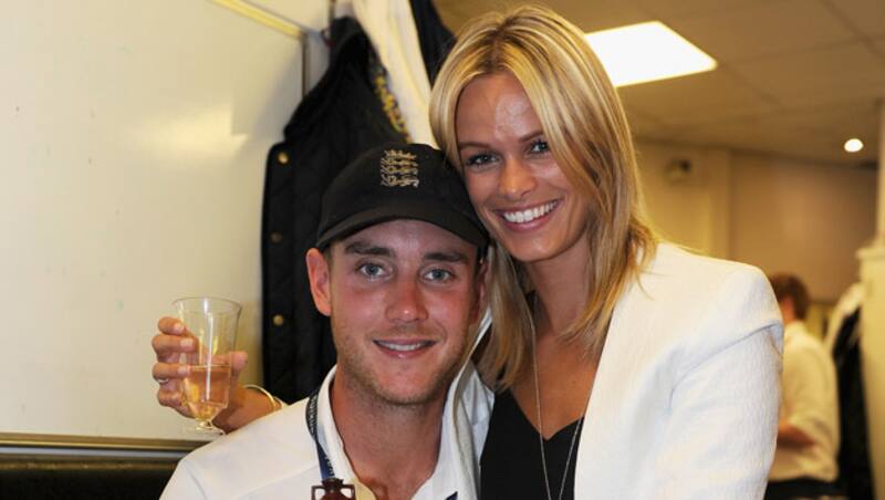 Stuart Broad's model girlfriend Bealy Mitchell also helps out in the cause &Acirc;&copy; Getty Images