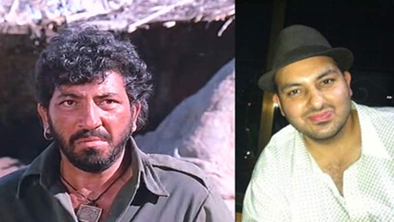 Amjad Khan as Gabbar Singh in Sholay (left). Amjad Khan's son, Seemab. Photo Courtesy - Facebook.