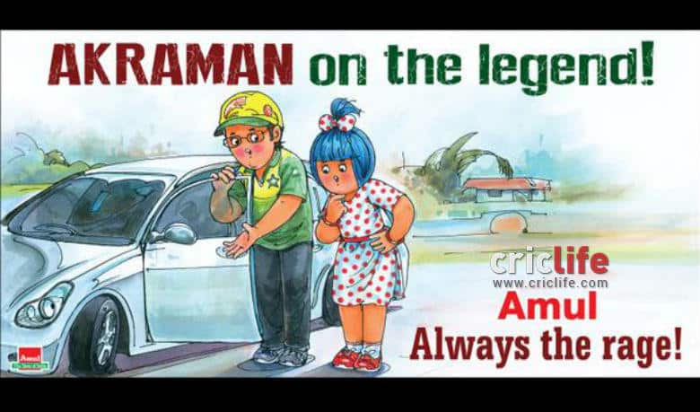 Amul’s take on the ‘AKRAMAN’ on legendary Wasim Akram - Cricket Country ...