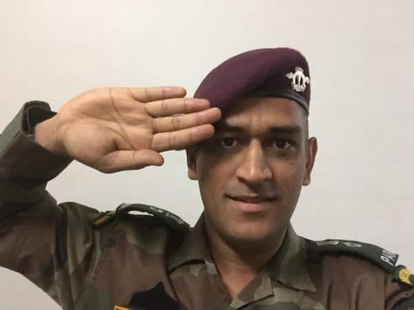 Lt Col (Hon) MS Dhoni salutes in his army uniform ahead of Independence Day