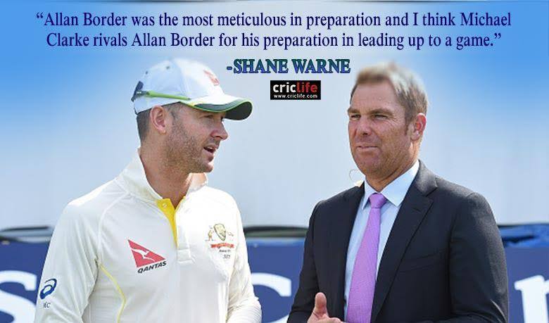 Shane Warne draws comparison between Allan Border and Michael Clarke