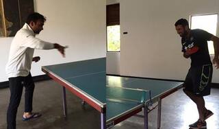 Mishra and Pujara share a ‘ping-pong’ moment