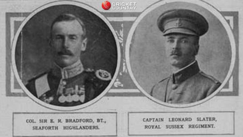 Lieutenant Colonel Sir Evelyn Ridley Bradford and Captain Leonard Slater were two of the four cricketers lost to World War I on September 14, 1914. The others were Captain Arthur Maitland Byng and Captain William Thomas Payne-Gallwey. Photo Courtesy: Illustrated First World War.
