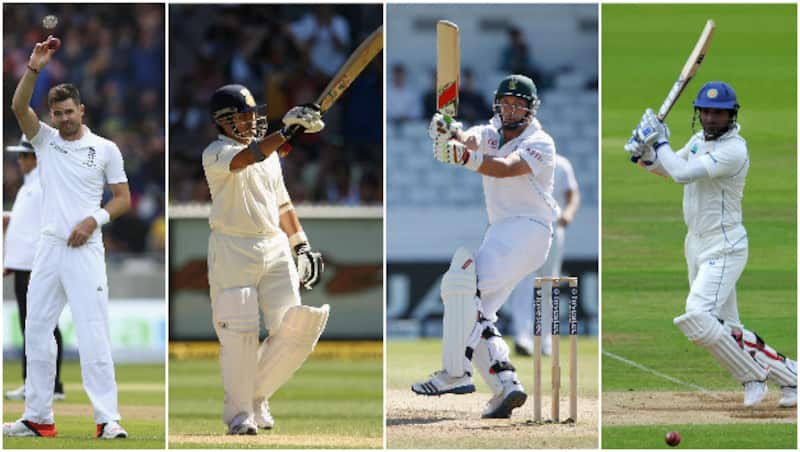 (From left to right) James Anderson, Sachin Tendulkar, Jacques Kallis and Kumar Sangakkara © Getty Images