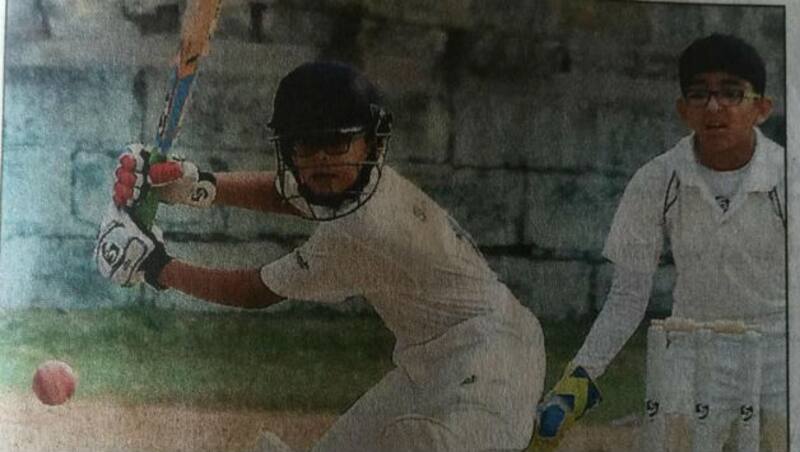 Samit Dravid (left) in full flow. Photo courtesy: Twitter