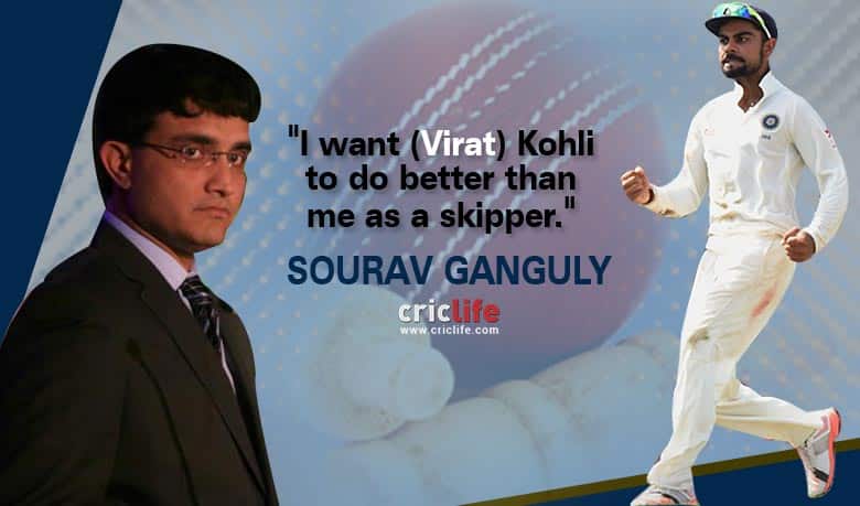 Sourav Ganguly wants Virat Kohli to outshine him as Indian captain