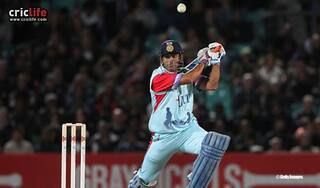 HAIL-MATE: MS Dhoni plays with tri-colour helmet for Help for Heroes XI