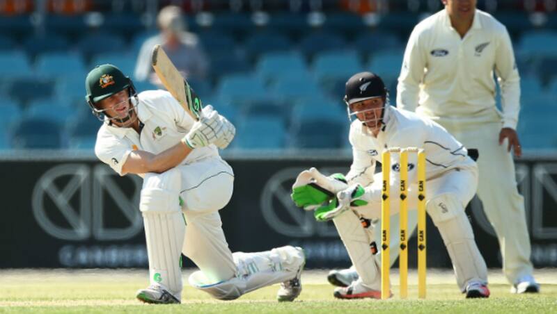 Adam Voges (left) of Cricket Australia XI bats during the warm-up game against New Zealand &copy; Getty Images