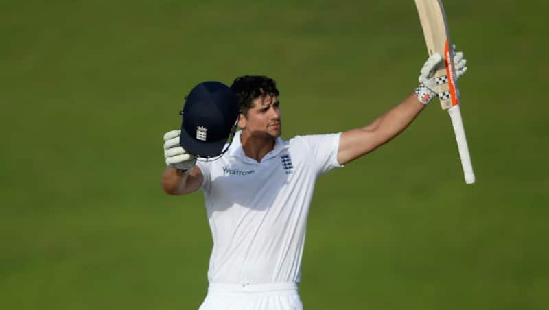 Alastair Cook celebrates after reaching his double-century &Acirc;&copy; Getty Images