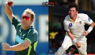 Shane Warne shares words of wisdom with Yasir Shah; bowls alongside him