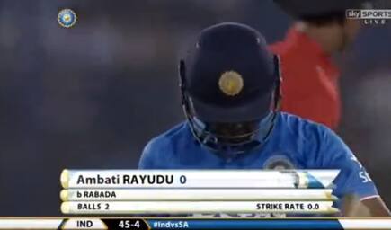 Twitteraties troll Ambati Rayudu after he gets bowled off a full toss