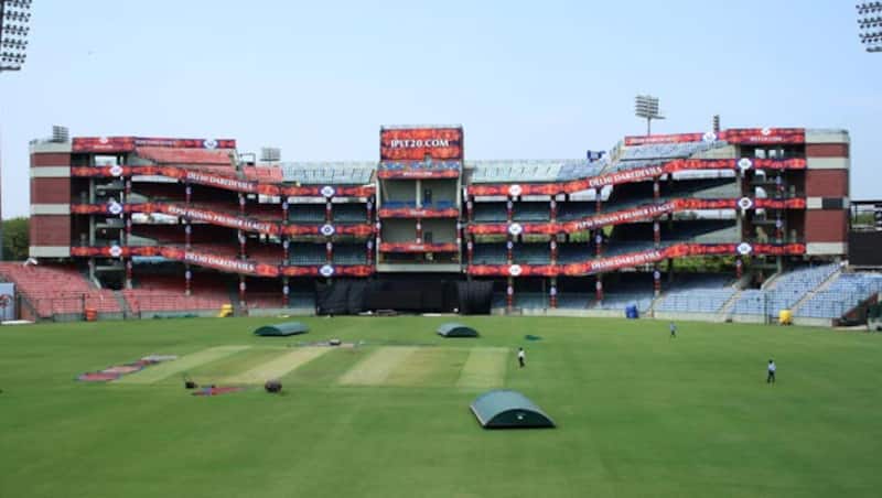DDCA groundsmen under local curator Ankit Datta watered the strip on Sunday &copy; IANS