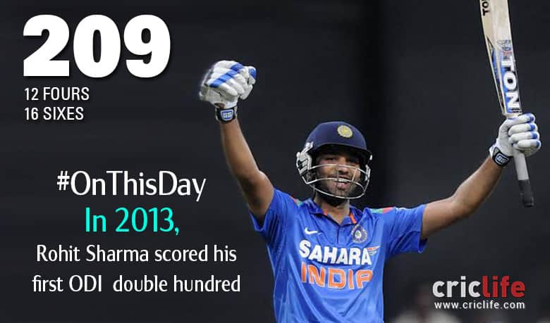 Rohit Sharma plunders his first ODI double ton